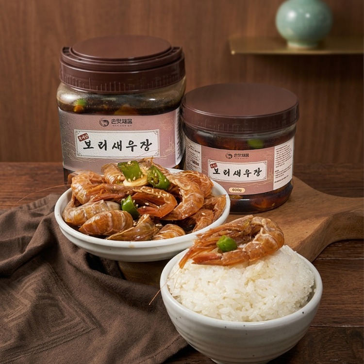 손맛채움 국내 자연산 보리새우장 600g, 1kg
