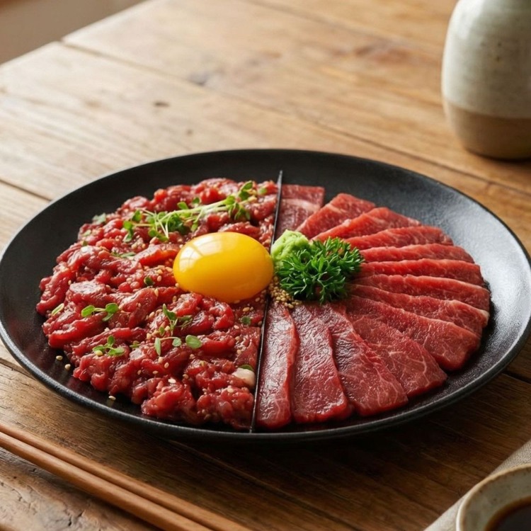 1++ 투뿔 한우 육사시미 200g+소스 50g+육회 160g+소스 40g 2